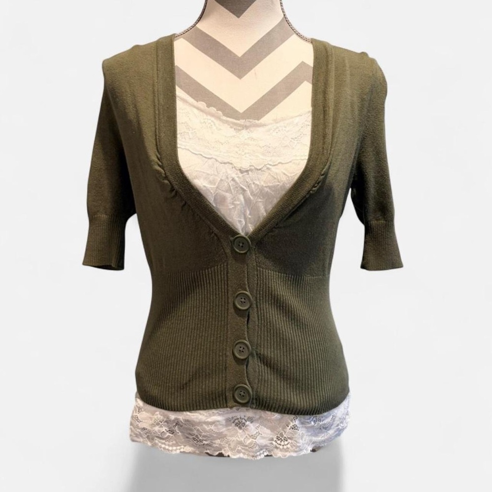 take out Olive Green Cardigan